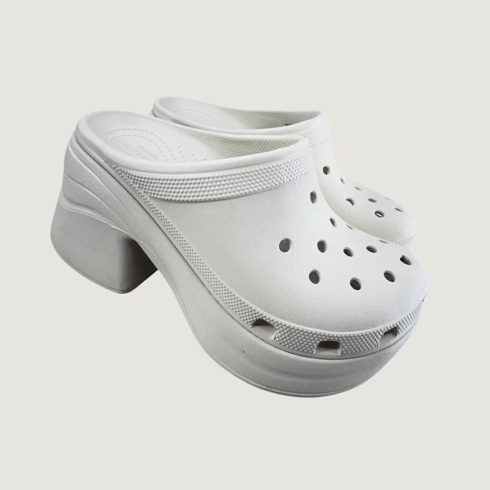 Crocs Siren Clog Size 9 Bone Cream White Chunky Platform Heel Mules Streetwear